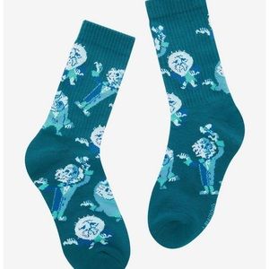 Disney Haunted Mansion Hitchhiking Ghosts Allover Print Crew Socks-NWT